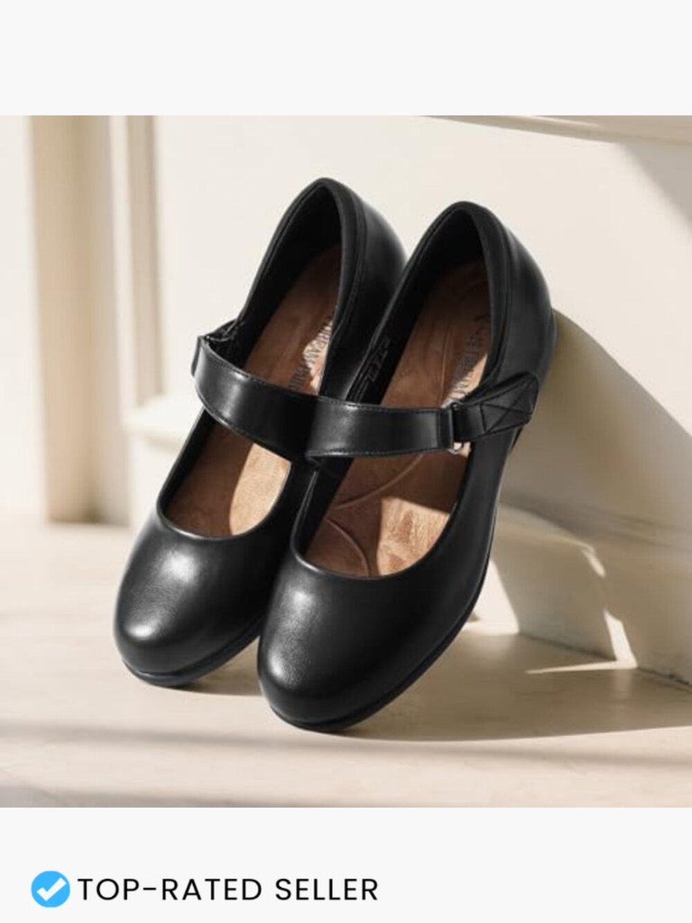Comfortable Ballet Mary Jane Flats with Adjustable Ankle Strap - Picture 6 of 7